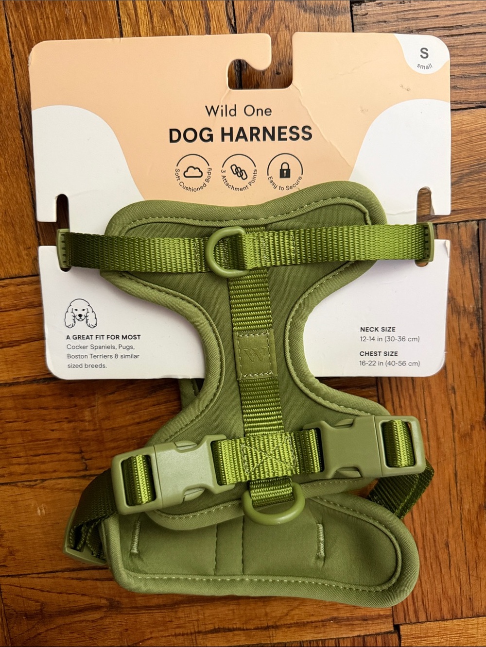 New wild one Olive Green Dog Harness - Small